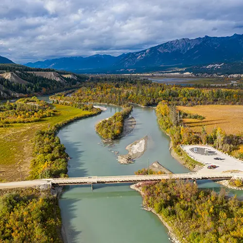 Columbia River in Radium Hot Springs, BC